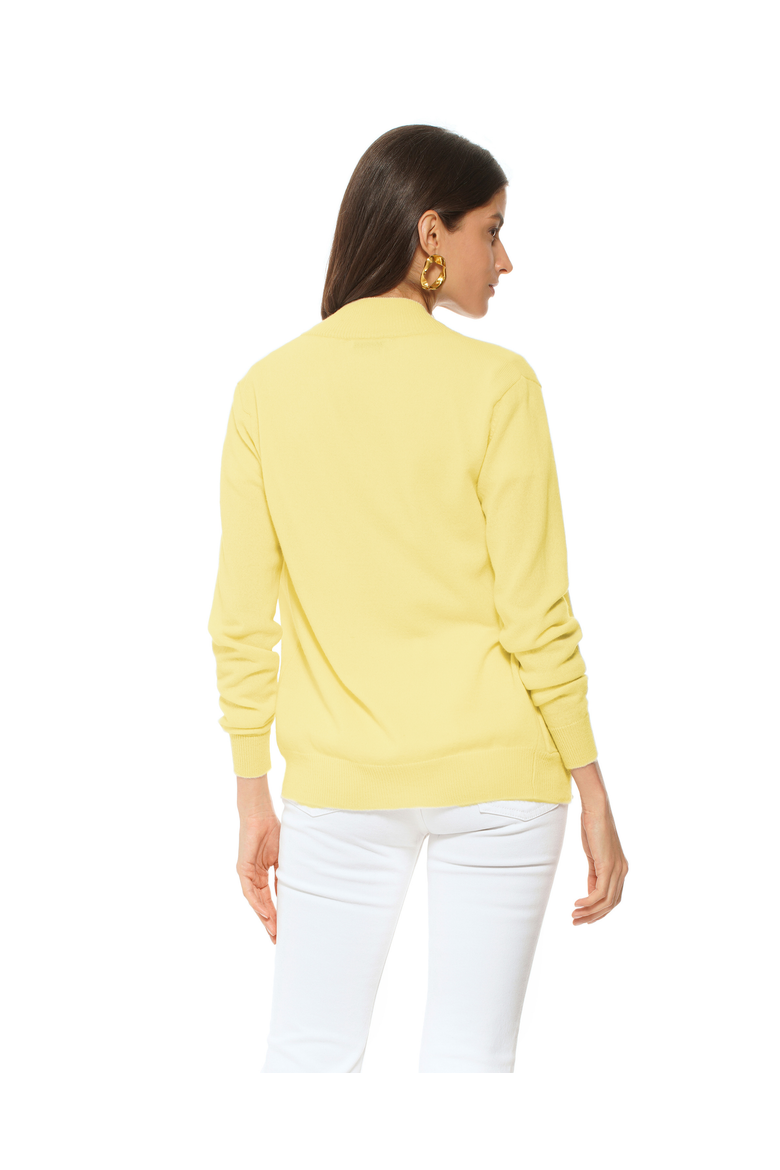 Pure Cashmere Double Slider Slider Zip Cardigan, Alternate, color, Lemon Yellow
