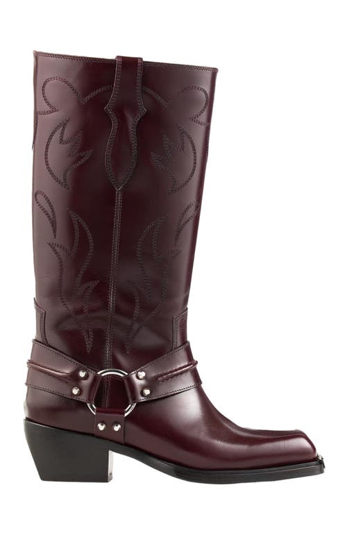 SANDRO Tall boots with square toes in Bordeaux 