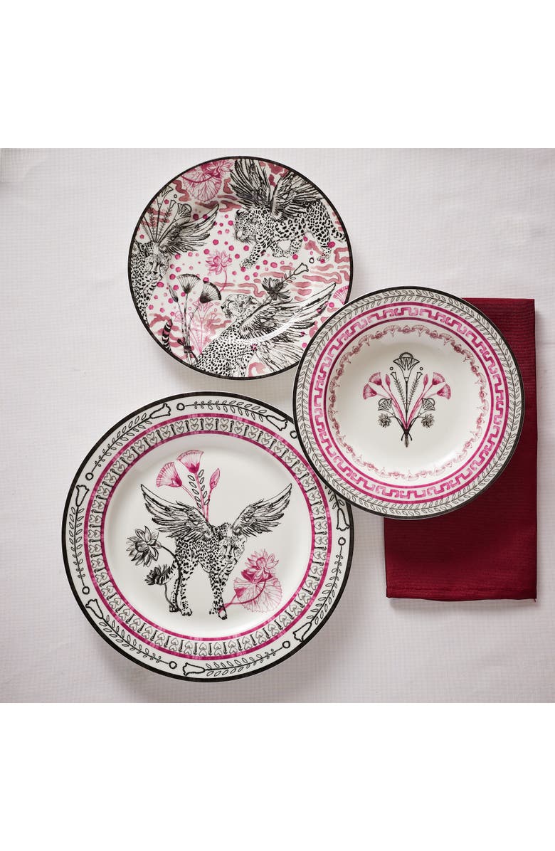 Marchesa Serengeti Porcelain Salad Plate Set of 4, Multicolored, Alternate, color, Multicolored