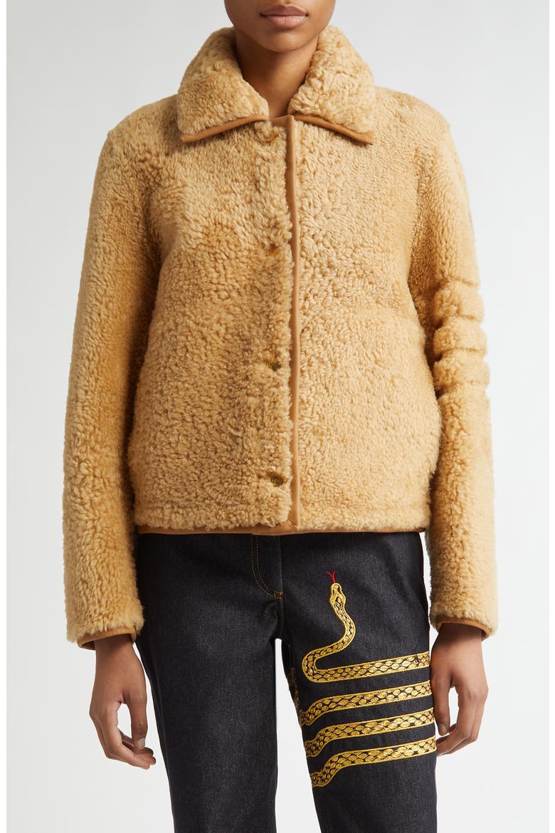 Genuine Shearling Jacket, Main, color, CAMEL