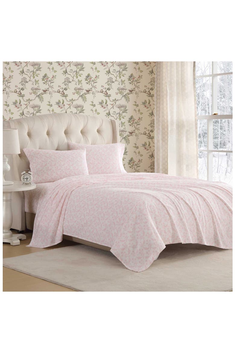 Antoinette Cotton Flannel Sheet Set, Alternate, color, LIGHT PINK