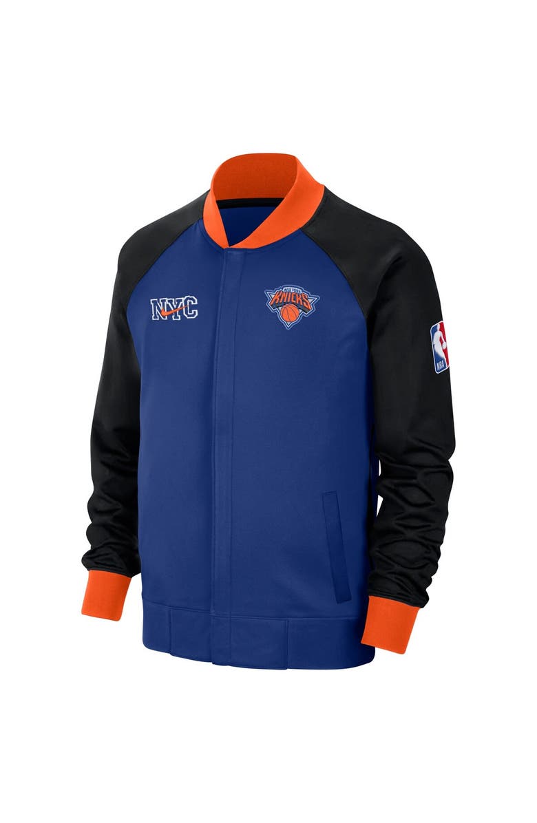 Nike Men's Nike Blue New York Knicks 2023/24 City Edition Authentic Showtime Performance Raglan Full-Zip Jacket, Alternate, color, 