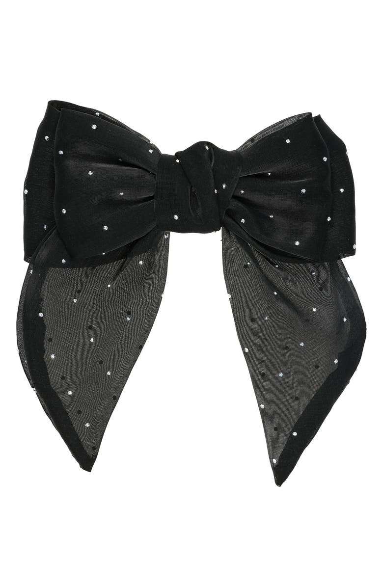 L. Erickson Marigold Crystal Bow Barrette, Main, color,