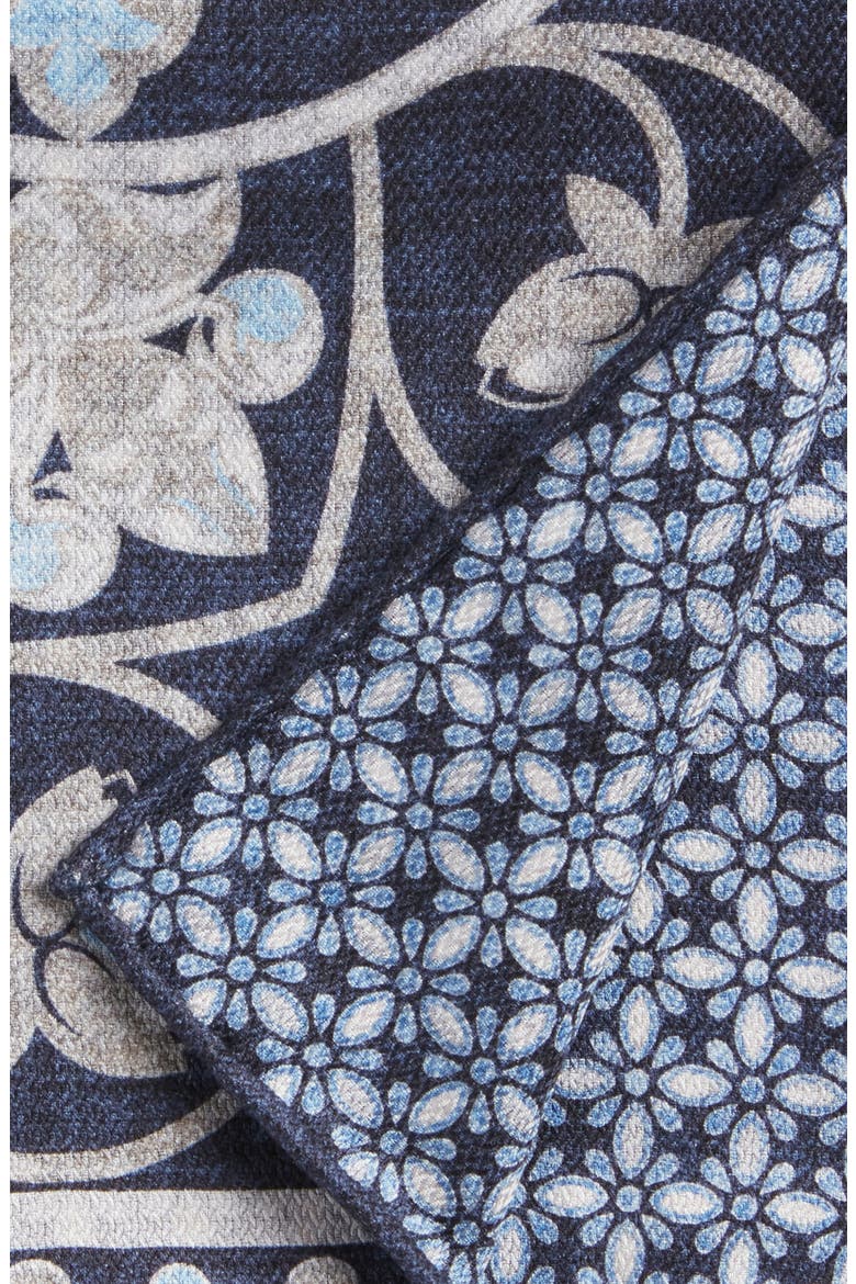 Paisley Vine Reversible Silk Pocket Square, Alternate, color, NAVY