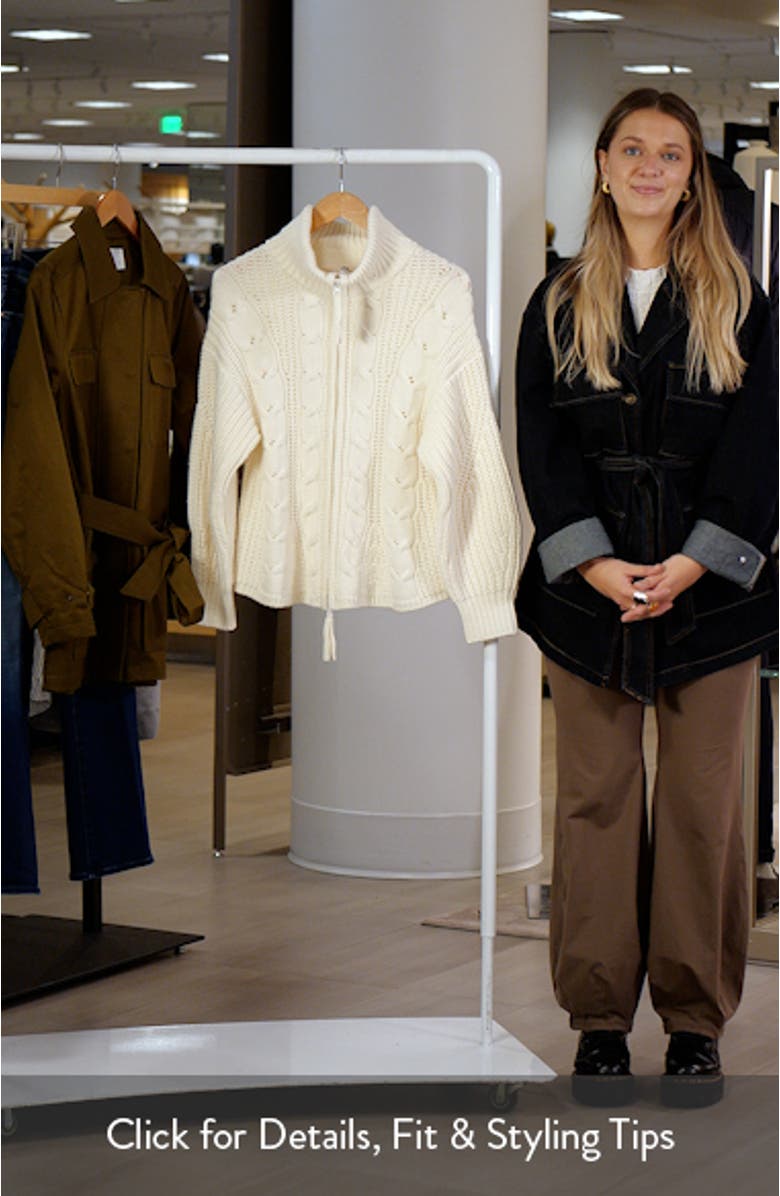 Leigh Merino Wool Zip-Up Cardigan, sales video thumbnail