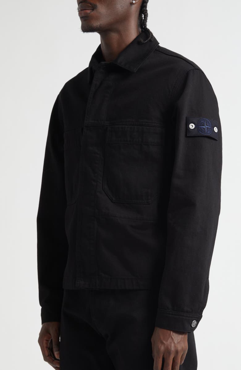 Stone Island Cotton Canvas Jacket, Alternate, color, V0029 Black