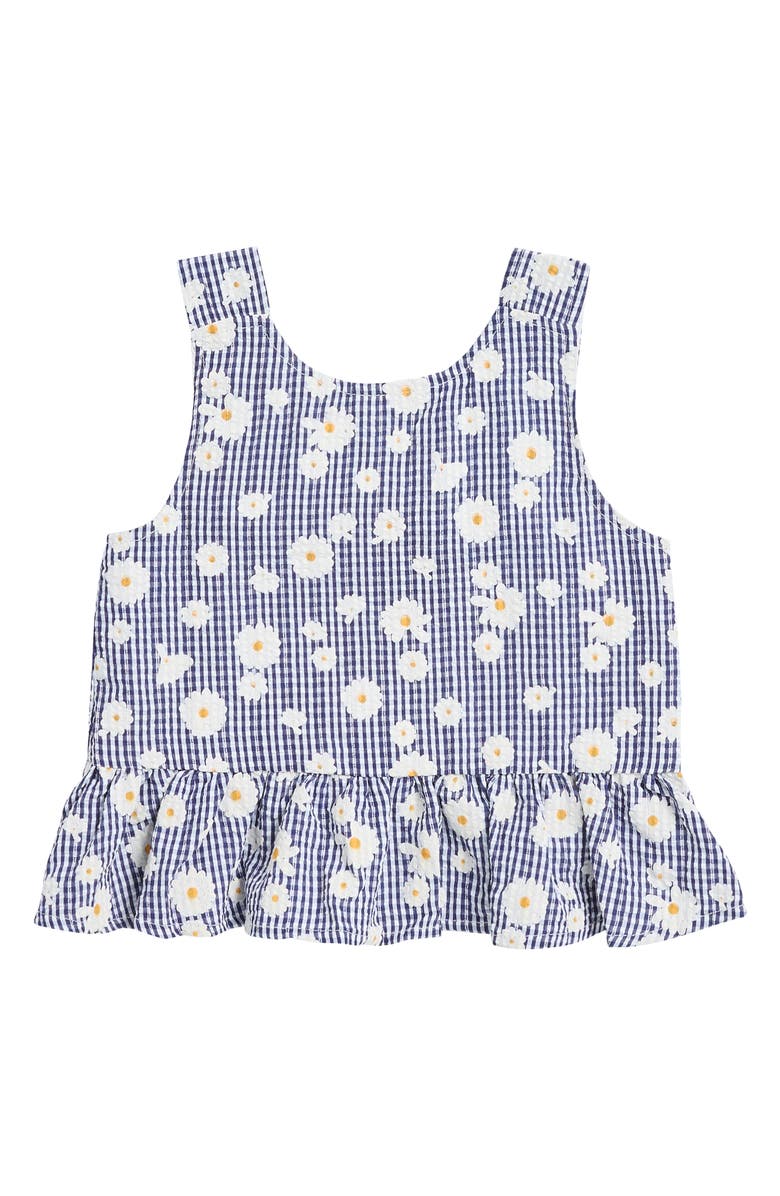 Doe A Dear Kids' Daisy Gingham Peplum Top, Main, color,