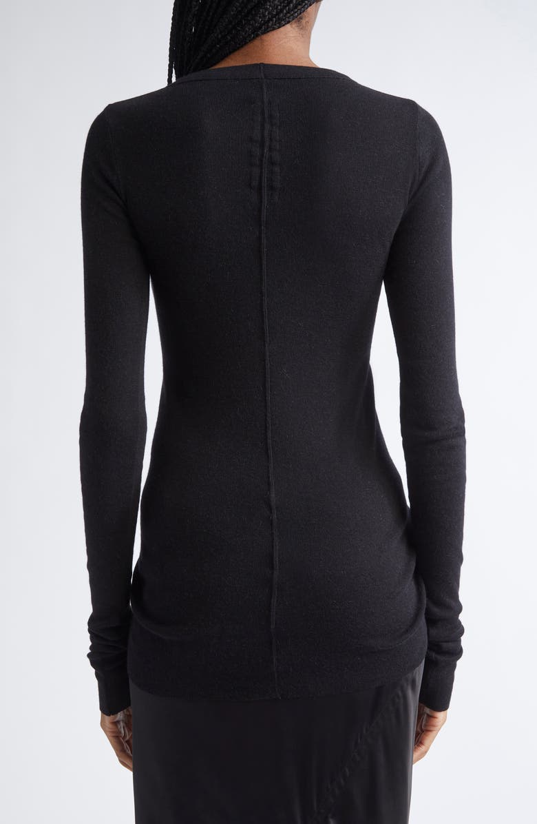Rick Owens Long Sleeve Rib T-Shirt, Alternate, color, Black
