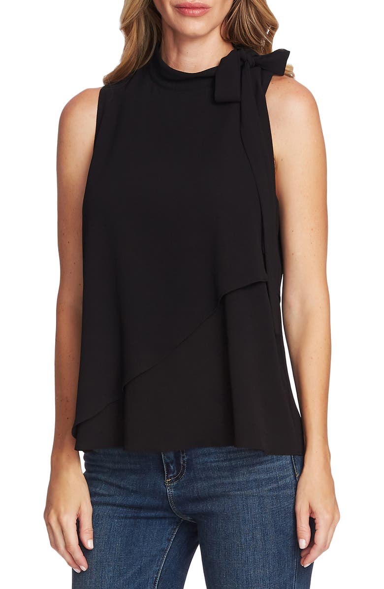 Vince Camuto Sleeveless Tie Neck Top, Main, color,