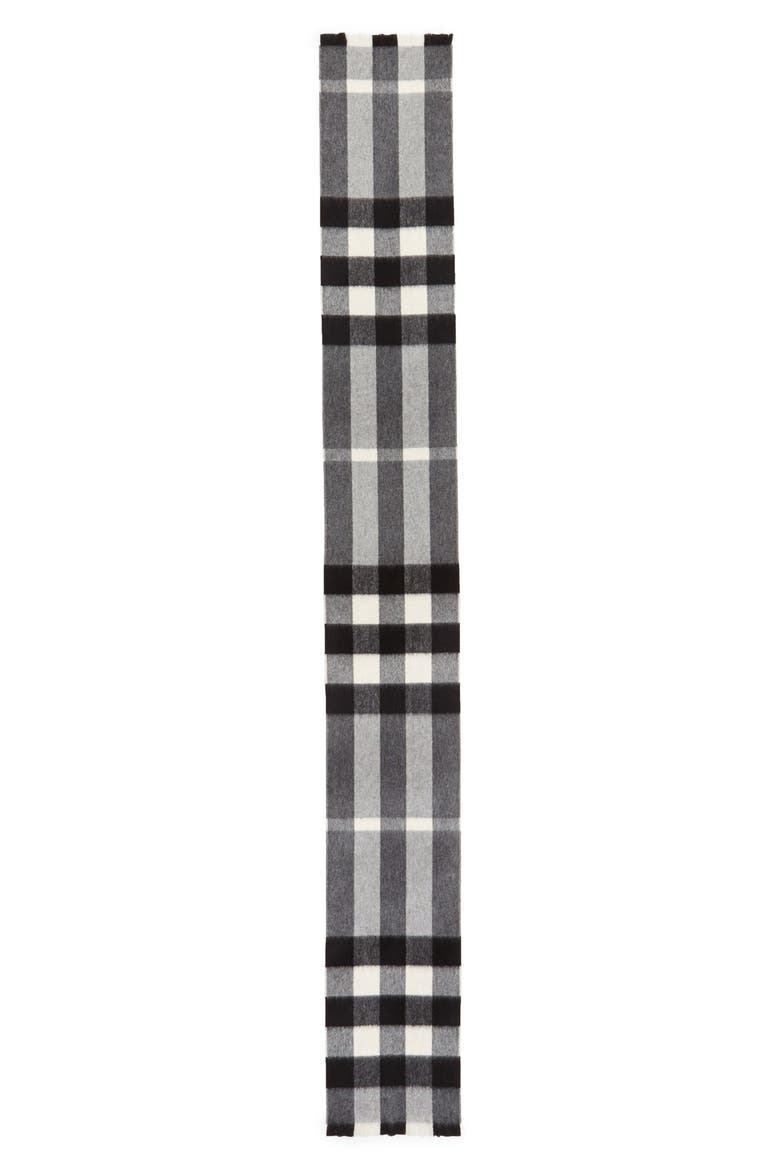 Check Cashmere Scarf, Alternate, color, MID GREY CHECK