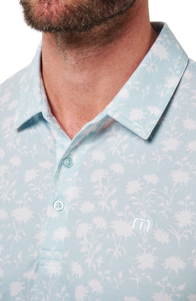 TravisMathew Featherweight Cove Floral Piqué Polo, Alternate, color, Azzurro