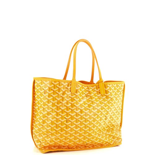 Pre-owned Goyard  Goyard Anjou Reversible Tote Coated Canvas Pm In Yellow