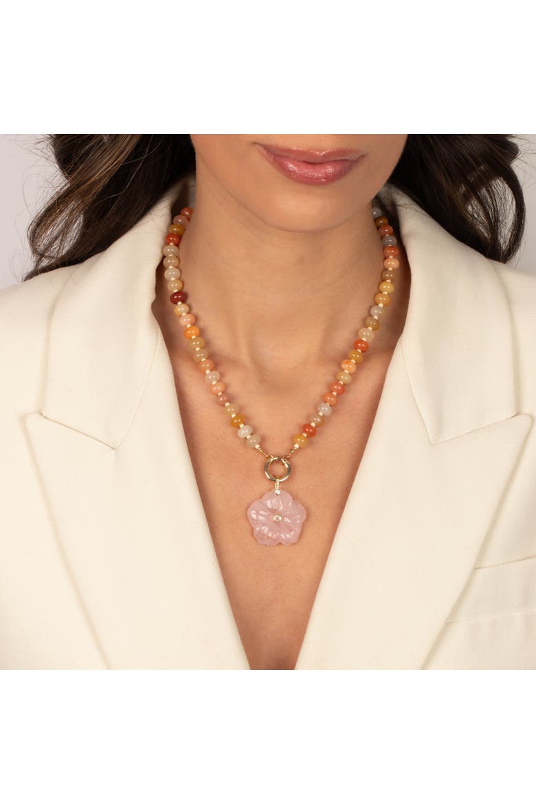 Sunset Mix Beaded Clicker Necklace, Alternate, color, Multi-Color