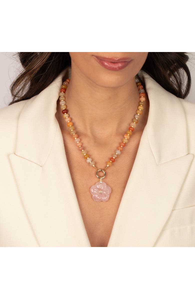 BY ADINA EDEN Sunset Mix Beaded Clicker Necklace, Alternate, color, Multi-Color