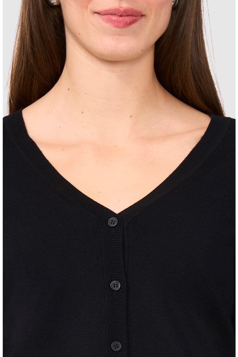 V-Neck Cardigan, Alternate, color, RICH BLACK