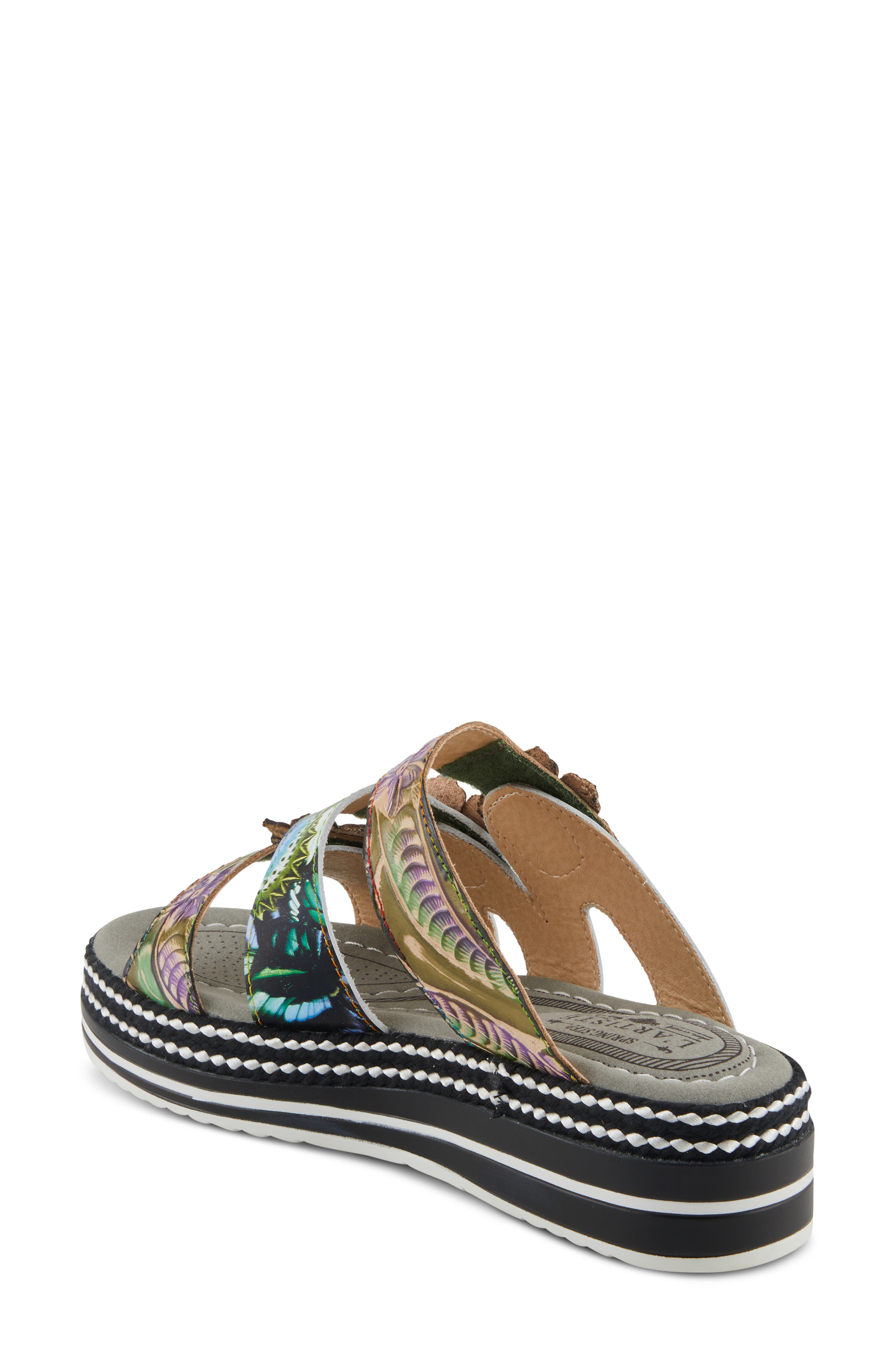 L'Artiste by Spring Step Naomi Platform Slide Sandal, Alternate, color, Olive Multi