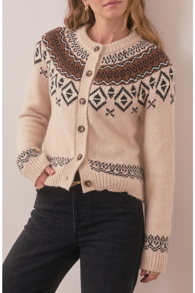 Ava Fair Isle Cardigan, Main, color, OATMEAL