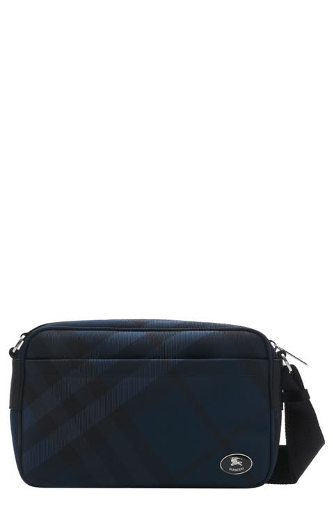 Slim Grid Check Nylon Crossbody Bag
