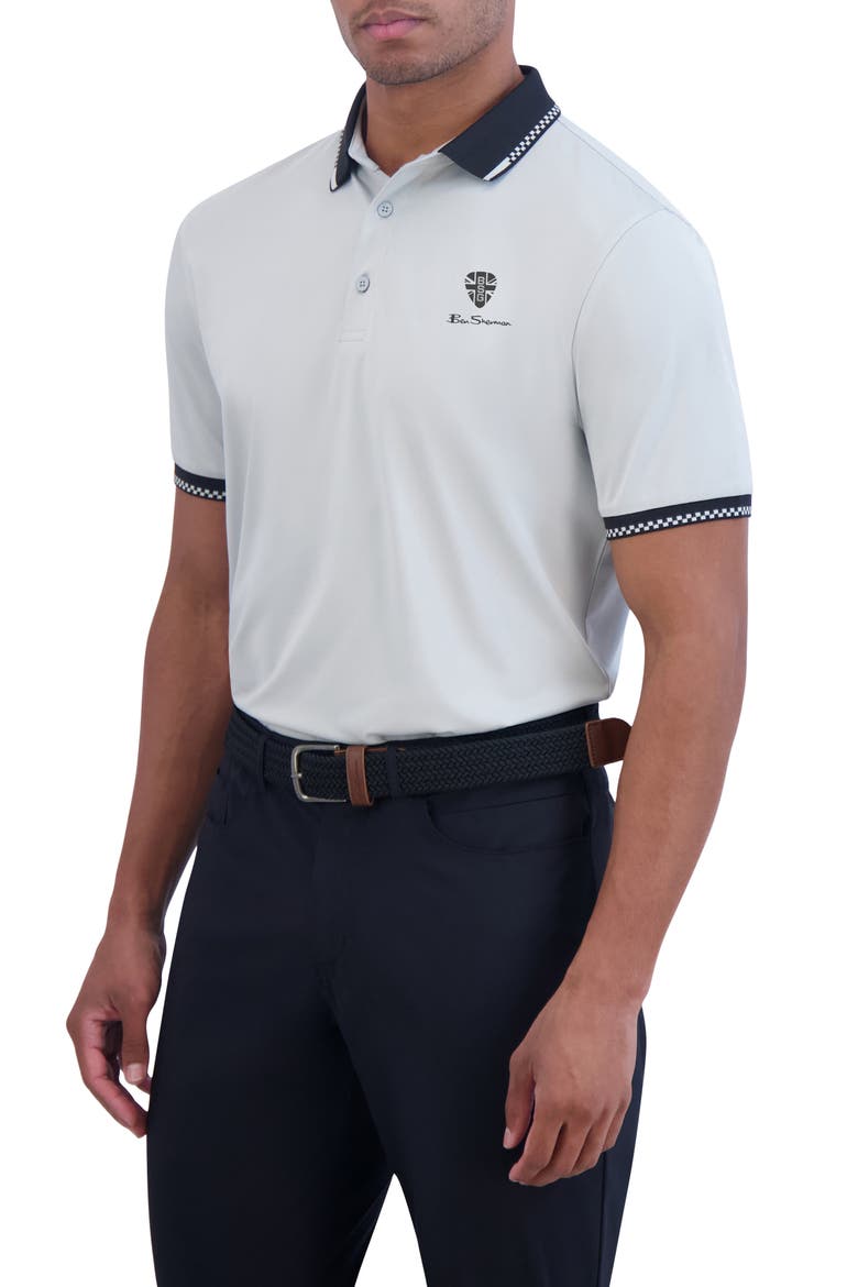 Checker Rib Air Piquè Golf Polo, Alternate, color, LIGHT GREY