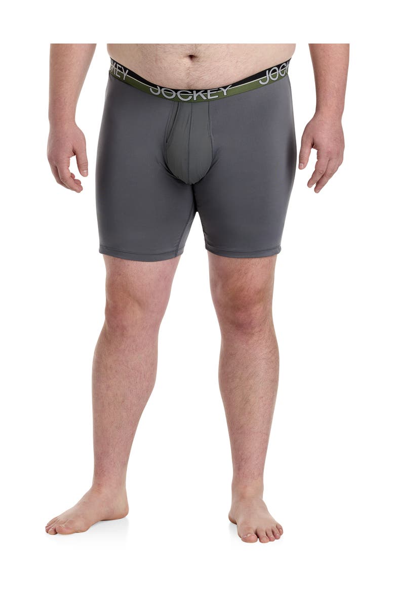 Jockey Big & Tall 2-pk Infinite Cool Performance Microfiber Boxer Briefs, Alternate, color, Grey Multi
