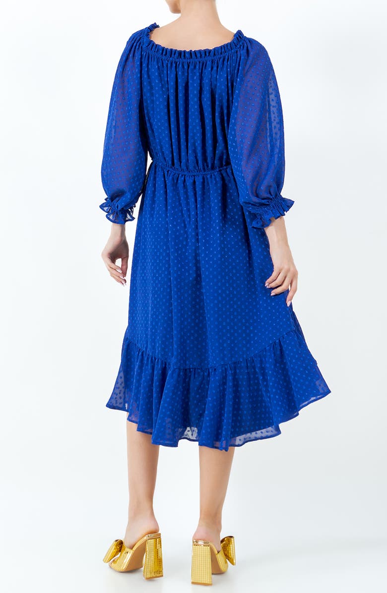 MEGHAN LA Keiko Midi Dress, Alternate, color, Royal