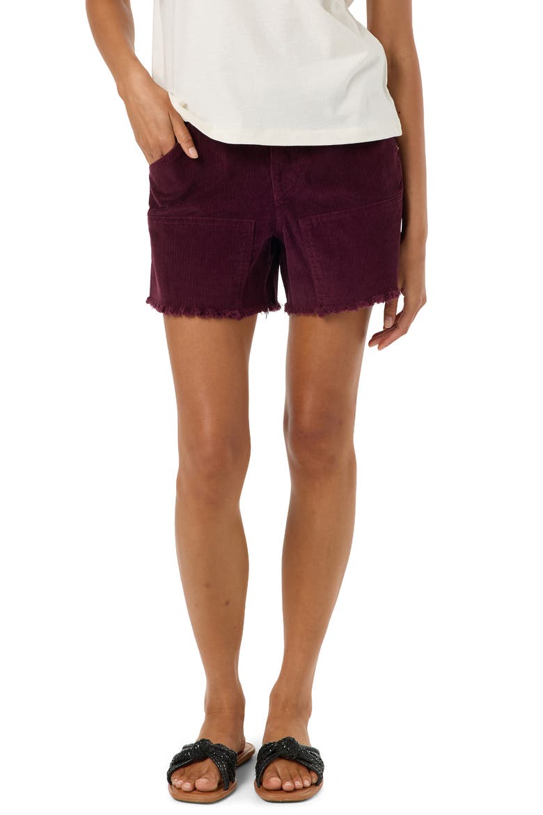 OG Harlyn Fray Denim Shorts, Main, color, FIG