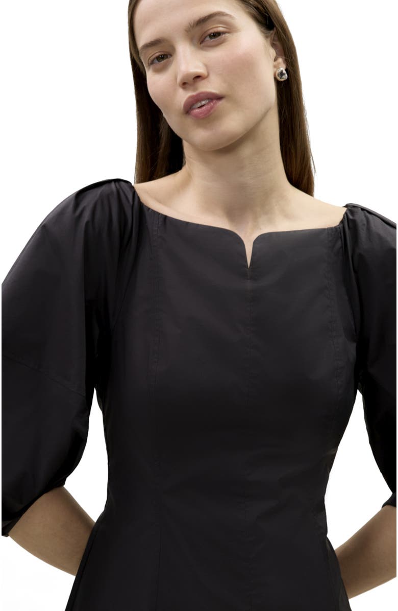 Rebecca Taylor Isla Poplin Mini Dress, Alternate, color, Black