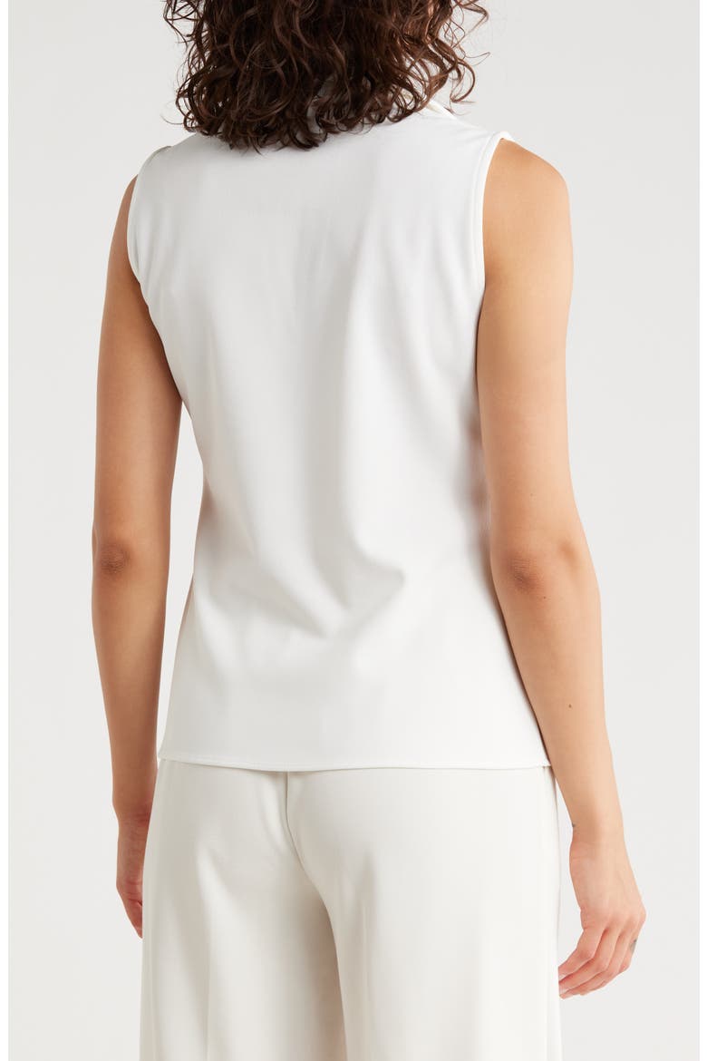 Collared Sleeveless Twist Front Top, Alternate, color, WHITE