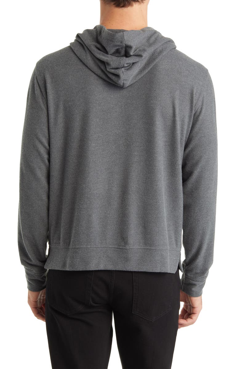 Stone Rose Brushed Jersey Hoodie, Alternate, color, Charcoal