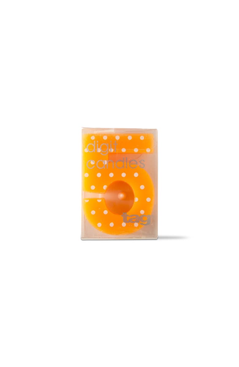 tag Five Digit Party Candle Dots Orange Multi Birthday Candles, Main, color, 
