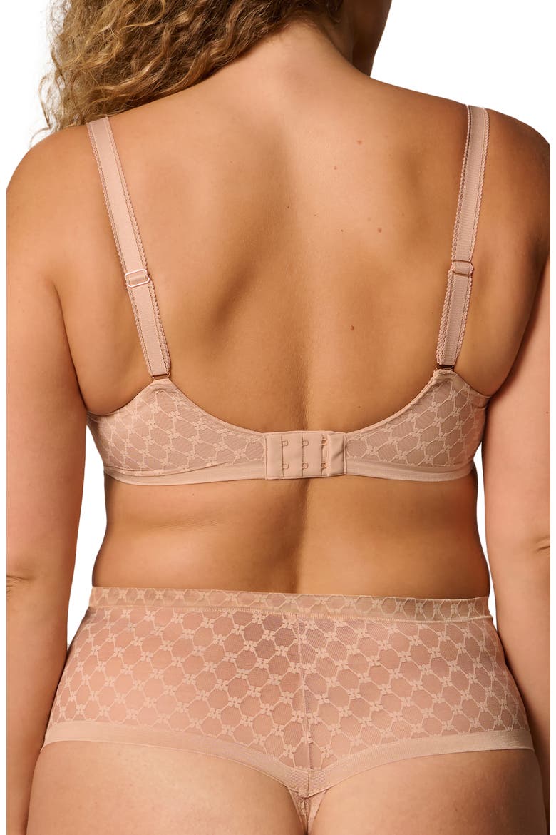 Plume Embroidered Molded Underwire Bra, Alternate, color, PEAU ROSE