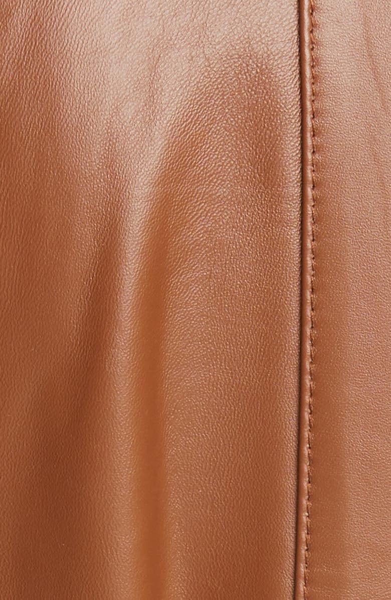 Saks Potts Foxy Genuine Shearling Trim Leather Coat, Alternate, color,