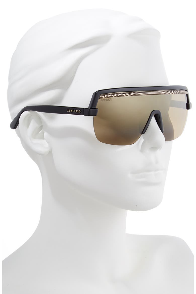 Pose 133mm Shield Sunglasses, Alternate, color, BLACK
