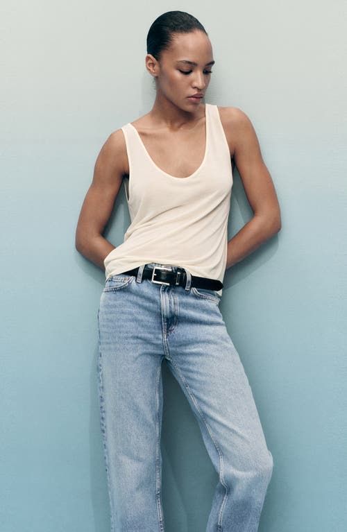 Mango Matilda Mid Rise Straight Leg Jeans In Blue