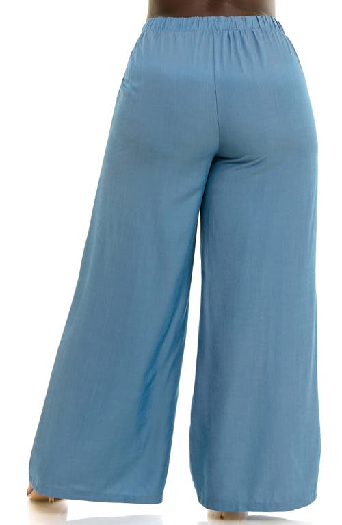 Nina Leonard Full Wide Leg Pants In Multi