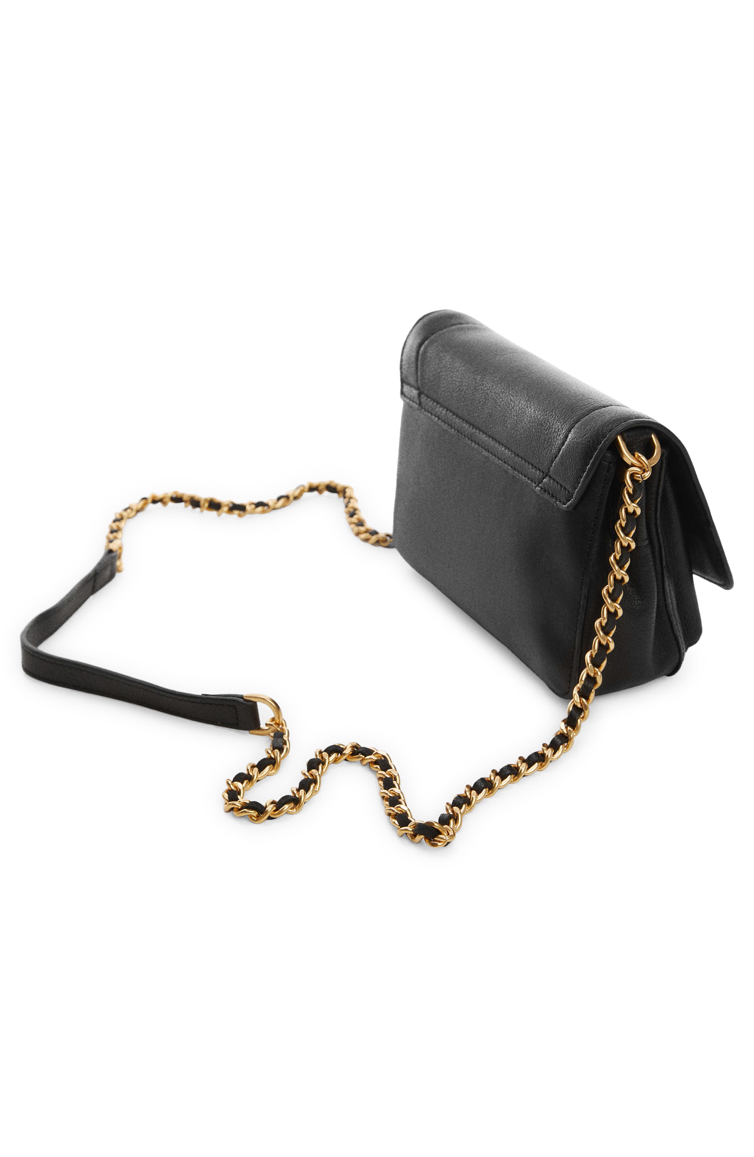 MANGO Leather Crossbody Bag, Alternate, color, 