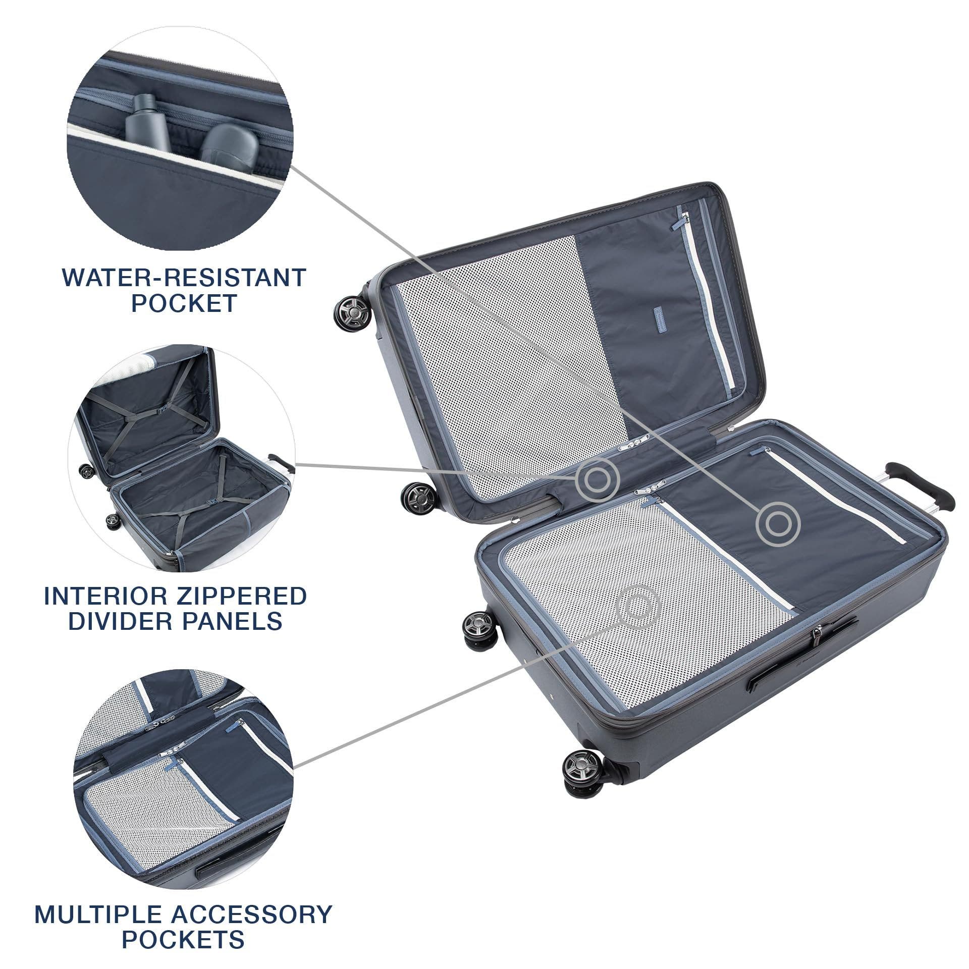 TRAVELPRO Platinum Elite Hardside Expandable Checked- Large 28-Inch Spinner Wheel Luggage, Alternate, color, Vintage Grey