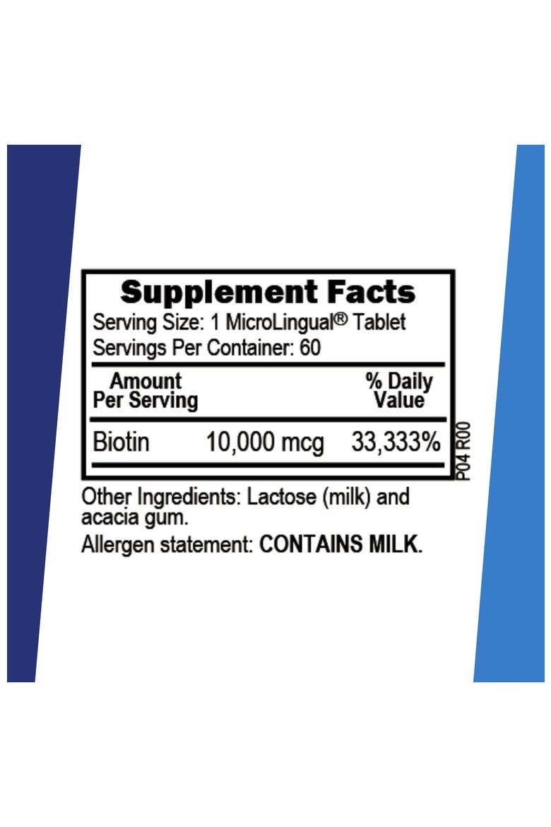 Biotin Sublingual Dissolving Tablets, Alternate, color, White