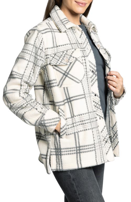 Thread & Supply Santa Fe Plaid Fleece Shirt Jacket In White