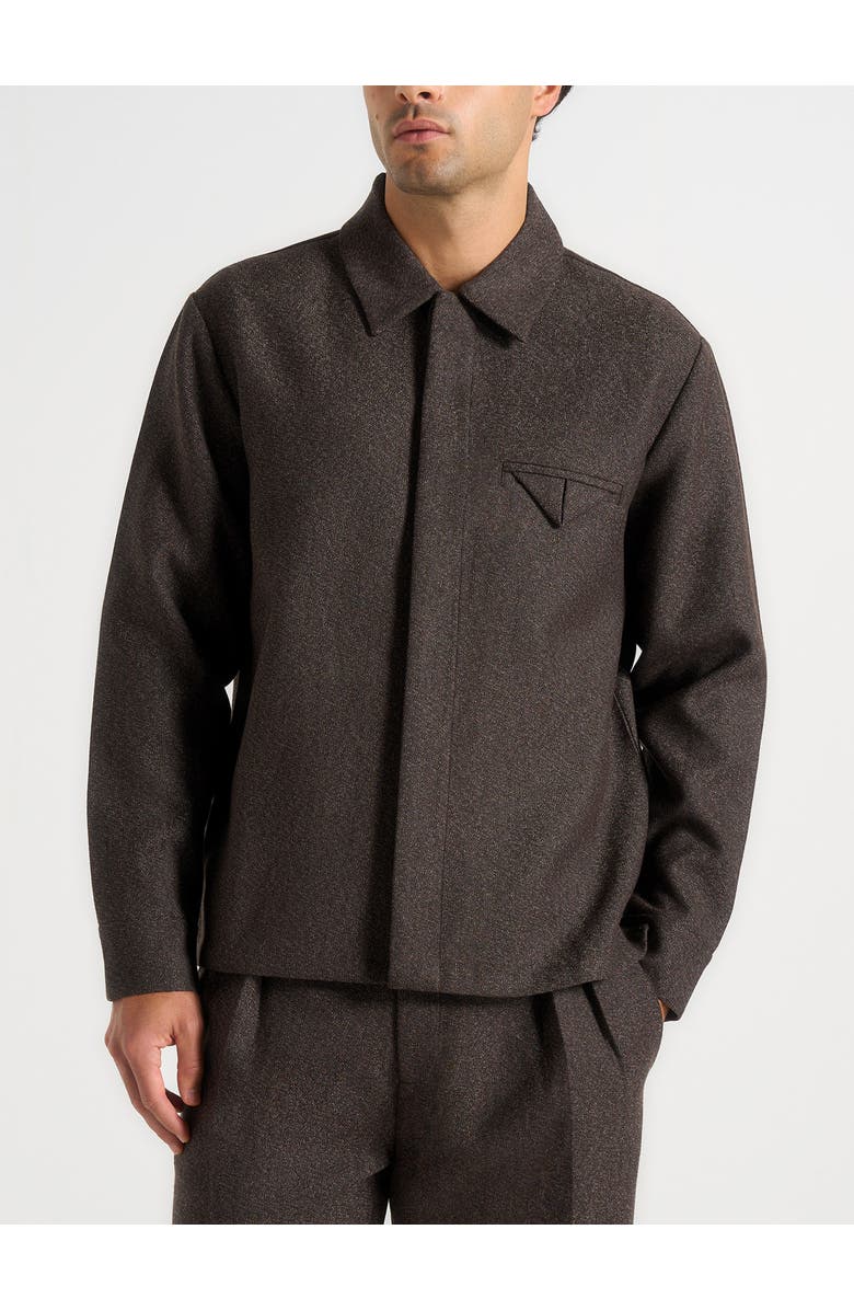 Manière De Voir Elliot Melange Tailored Shirt, Main, color, Brown