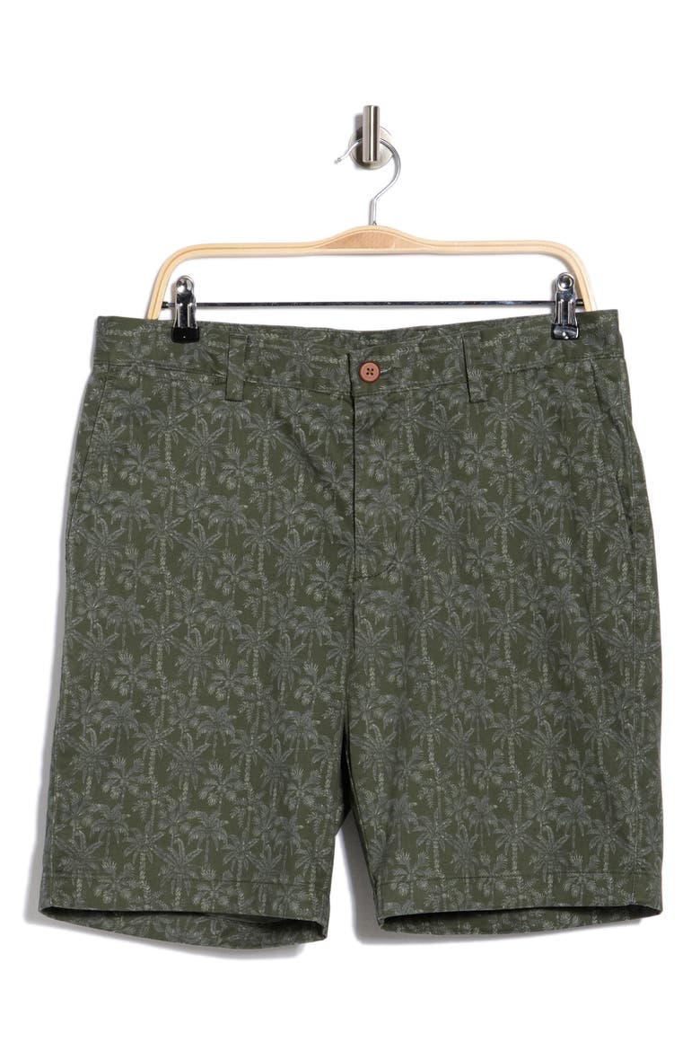 Rich Palms Tropical Print Shorts, Alternate, color, DARK TEA LEAF