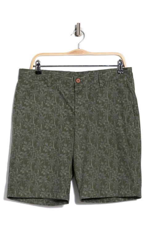 Rich Palms Tropical Print Shorts