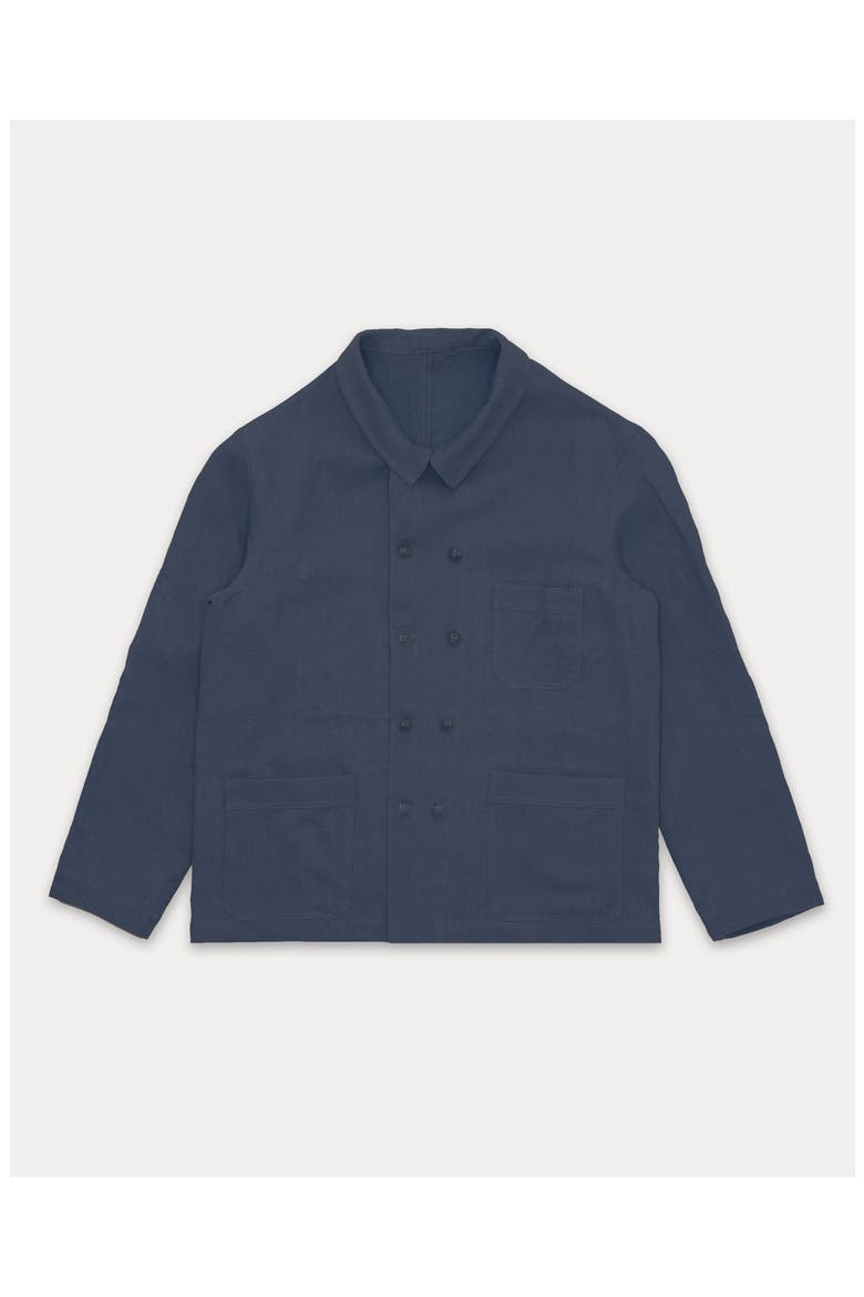 Garçon Double-Breasted Linen Jacket, Main, color, Blue
