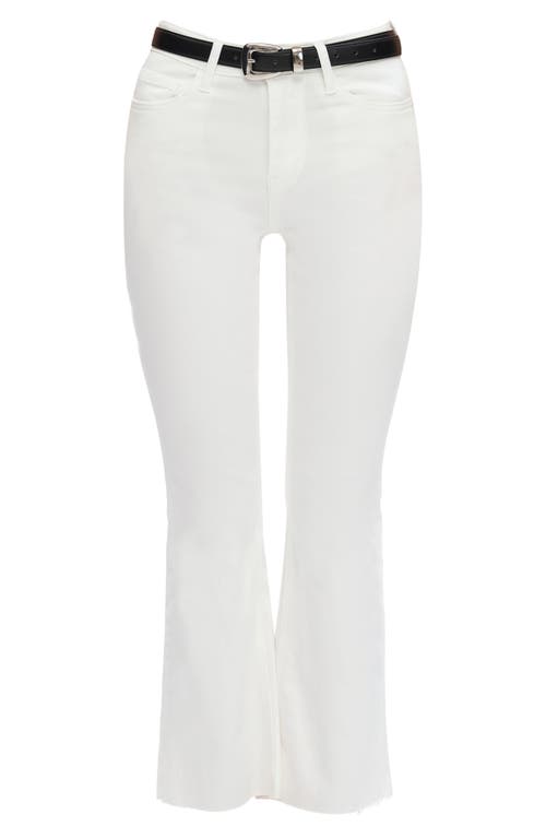 Bayeas Raw Hem Mid Rise Ankle Bootcut Jeans In White