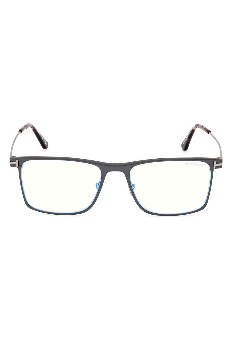 TOM FORD 55mm Square Blue Light Blocking Glasses, Main, color,