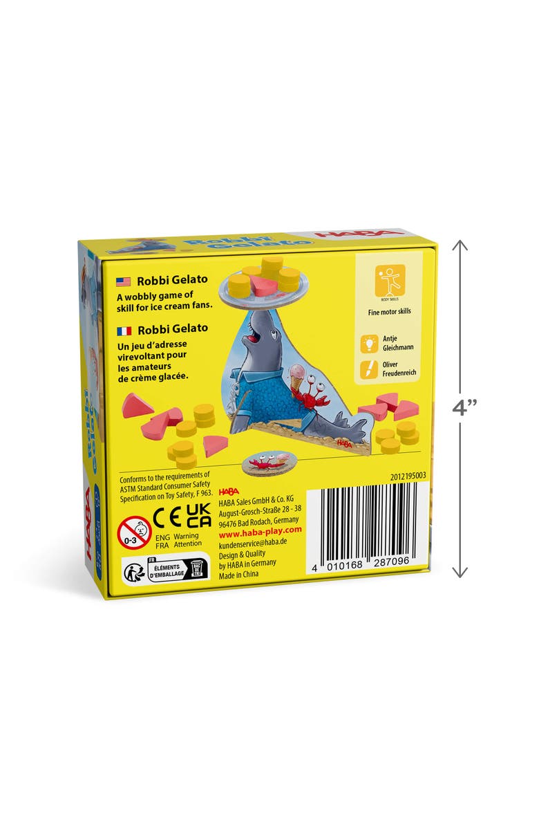 HABA Robbi Gelato - Kids Board Games for Ages 6 and up and Family Games for Kids and Adults, Wobbly Seal Balancing and Stacking Fun, Alternate, color, Multi