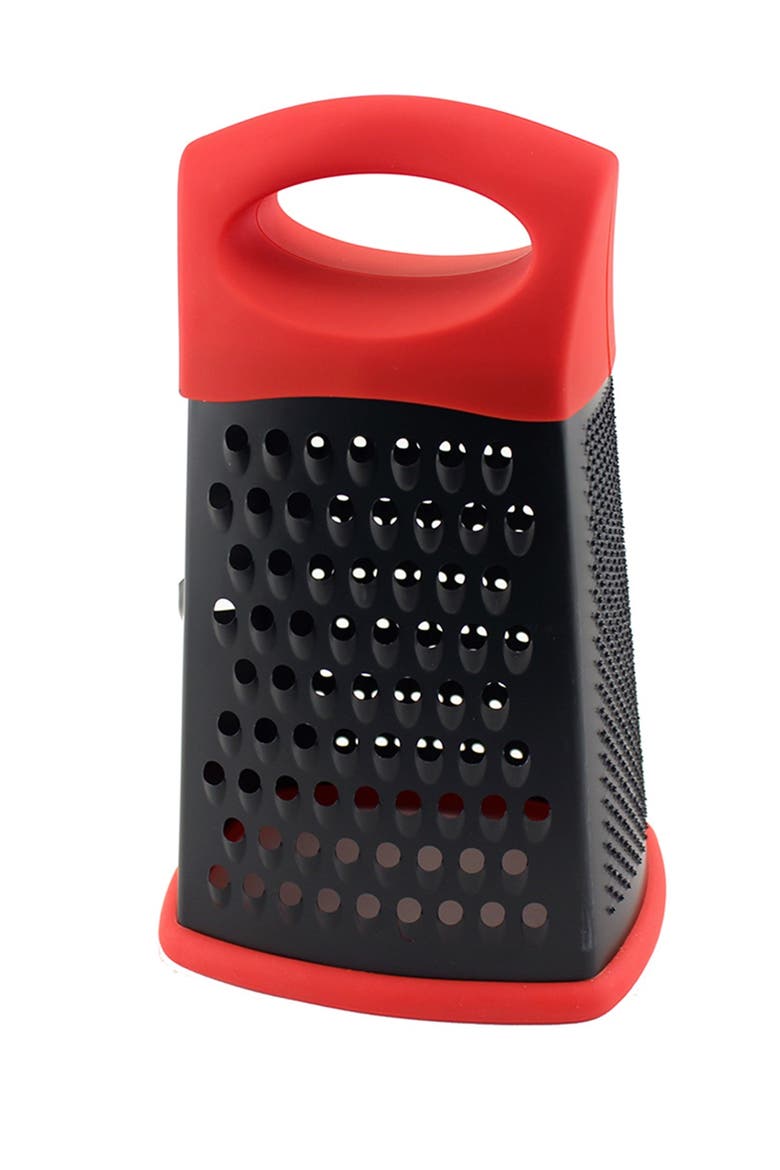 CooknCo 10" Non-Stick Red/Black Grater, Main, color, RED/BLACK