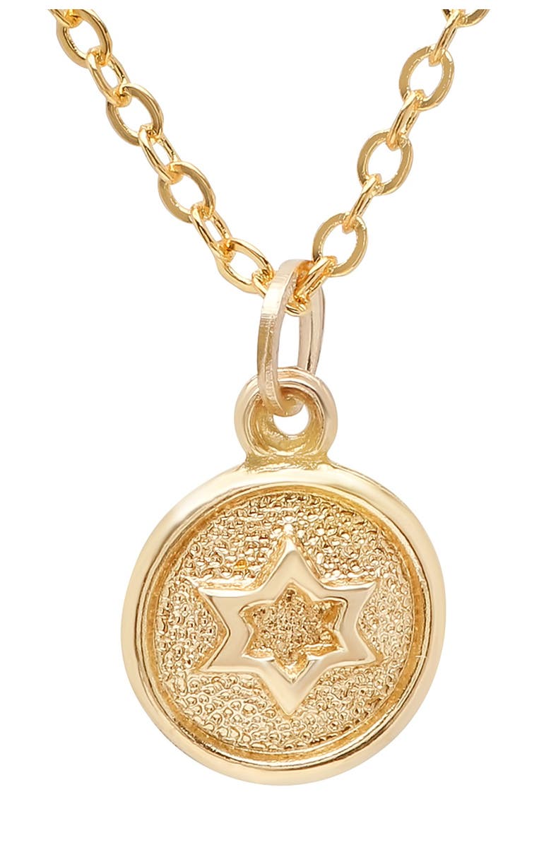 BEST SILVER 15K Yellow Gold Star Pendant Necklace, Main, color, 