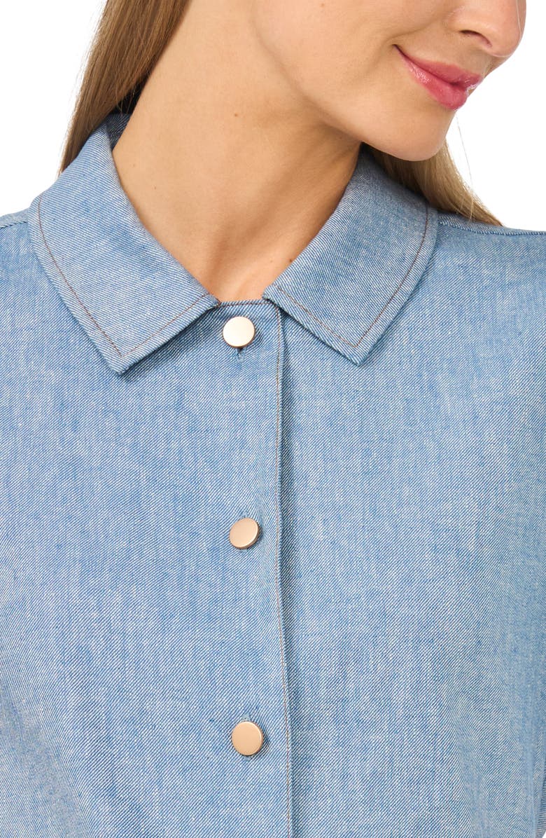 Halogen<sup>®</sup> Chambray Cotton & Linen Blend Shirtdress, Alternate, color,