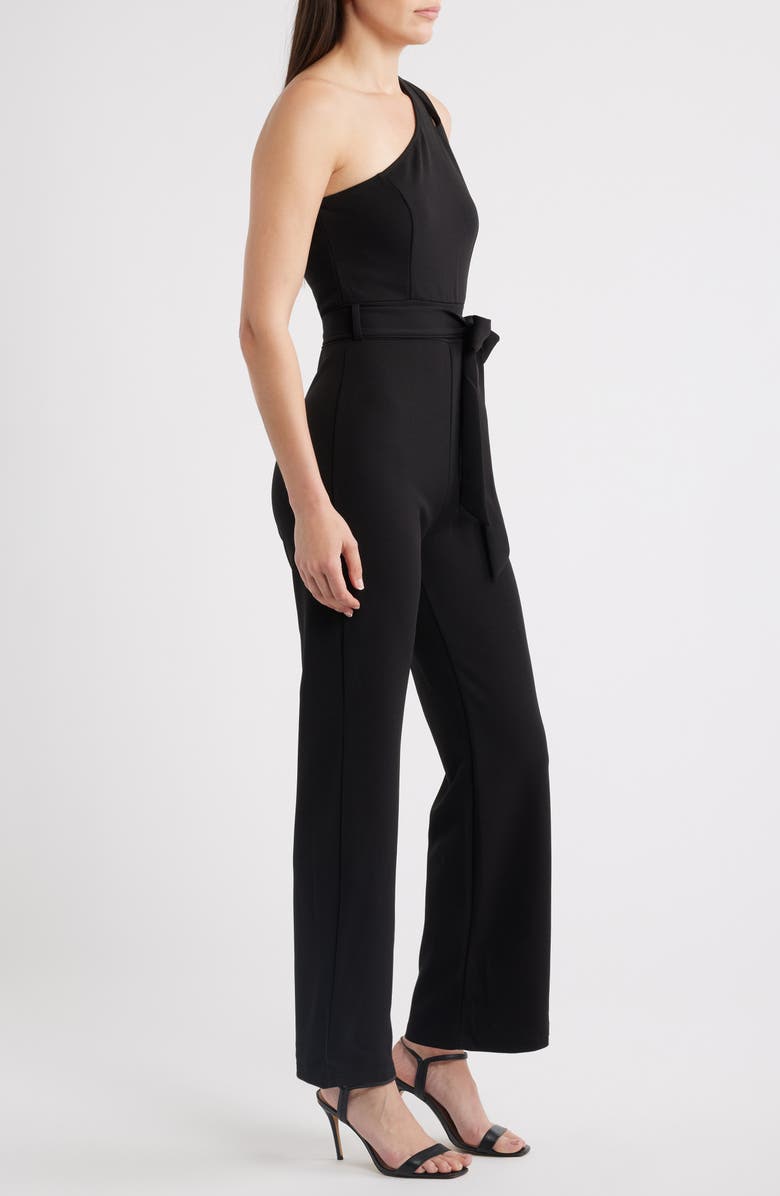 NIKKI LUND Harlow One-Shoulder Jumpsuit, Alternate, color, Black